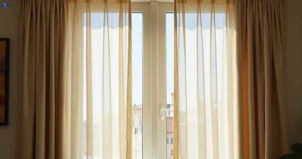 Dusty and dull curtains in tugun before steam cleaning